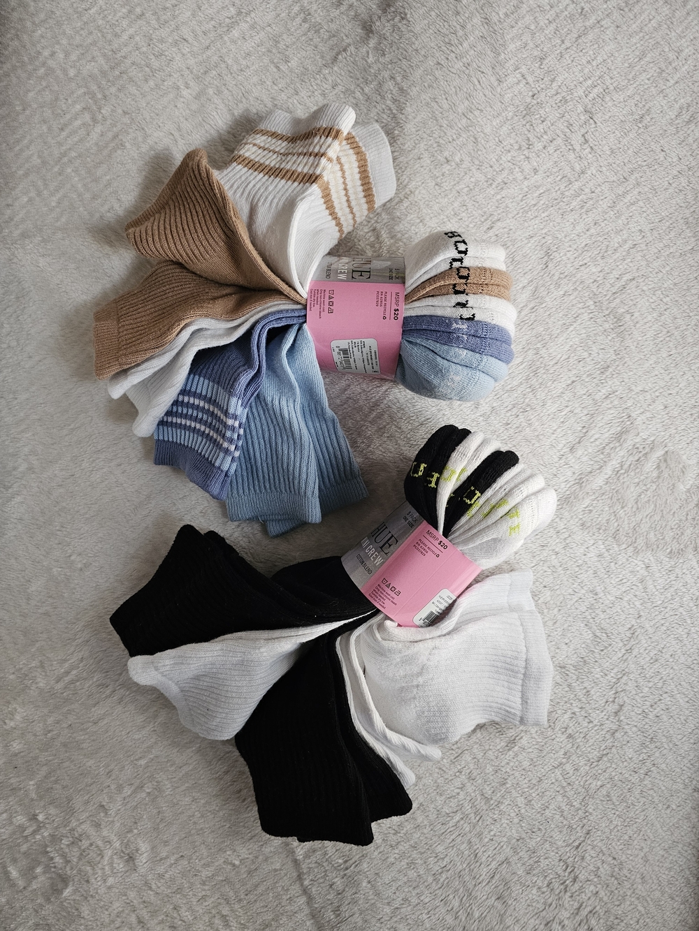 Mixed NWT Women’s Mini Crew Socks By Hue - 2 Packs of Autumn Colors - 10 Pairs